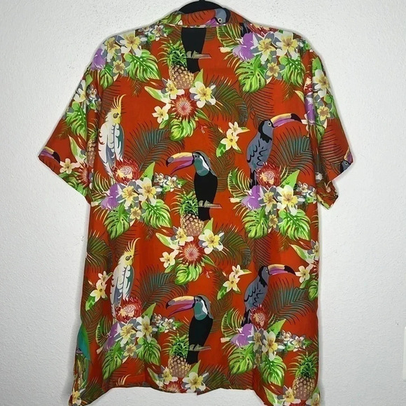 KING KAMEHA Hawaiian Shirt Funky Casual Button Down Loud Short sleeve XL NWOT - Picture 3 of 5